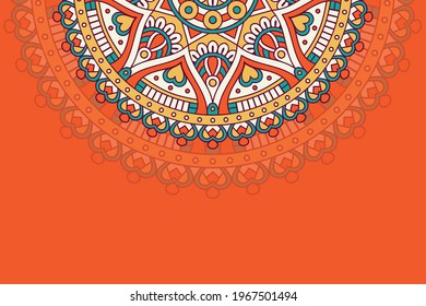 Colorful background with mandala template