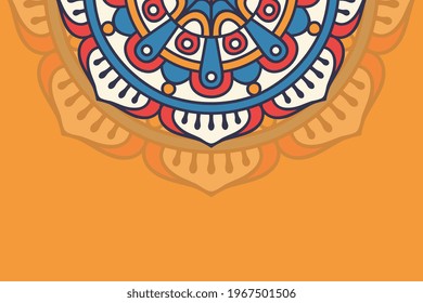 Colorful background with mandala template