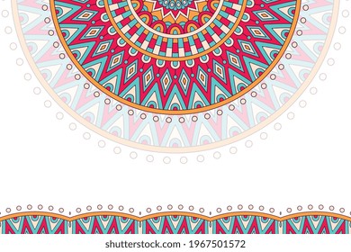 Colorful background with mandala template