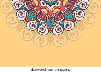 Colorful background with mandala template