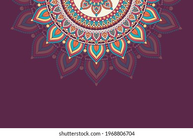 Colorful background with mandala template
