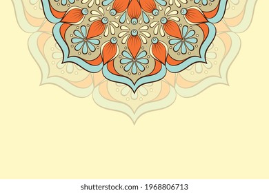 Fondo colorido con plantilla de mandala