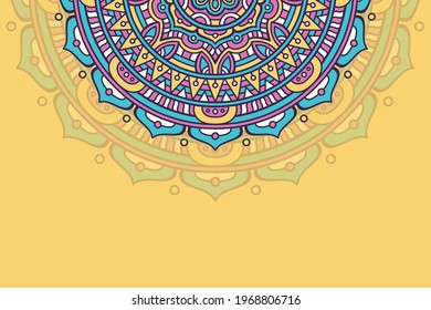 Colorful background with mandala template
