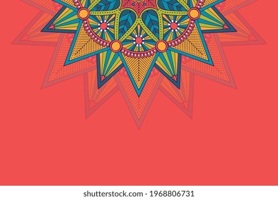 Fondo colorido con plantilla de mandala