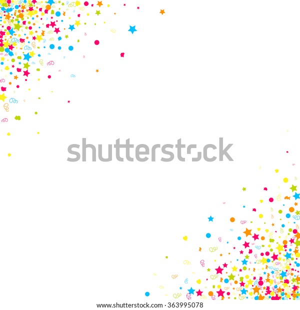 Colorful Background Many Falling Confetti Vector Stock Vector (Royalty