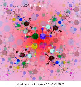 Colorful background of molecule Dna. Abstract structure. Vector