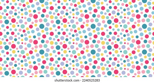 Colorful background with mosaic colored circles. Seamless pattern for print and decor. Suitable for textiles and packaging, seamless prints. Vector dots pattern.