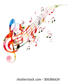 Colorful background with music notes