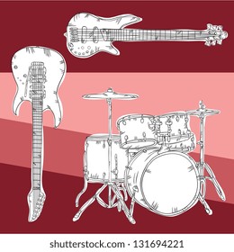 Colorful Background with musical elements
