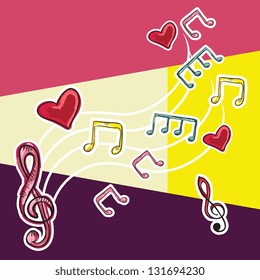 Colorful Background with musical elements
