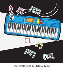 Colorful Background with musical elements