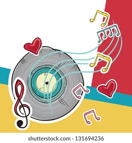 Colorful Background with musical elements