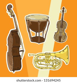 Colorful Background with musical elements