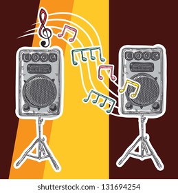 Colorful Background with musical elements