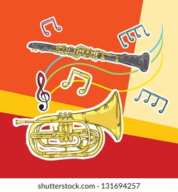 Colorful Background with musical elements