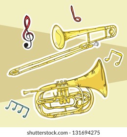 Colorful Background with musical elements