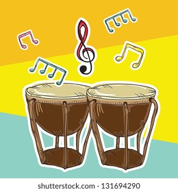 Colorful Background with musical elements