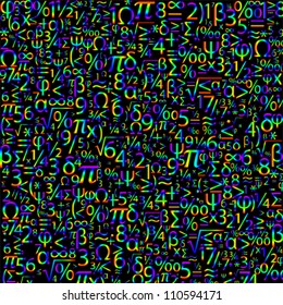 Colorful background with numbers, vector
