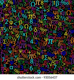 Colorful background with numbers, vector