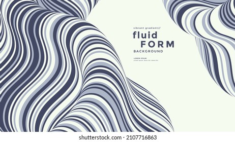 Colorful background with an optical fluid wave. Striped wavy line compositions for cover, poster, landing page. Minimal 3d abstract illustration.