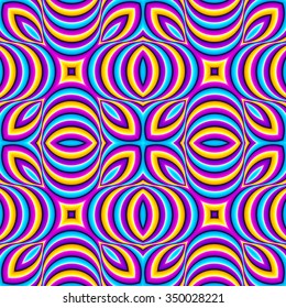 Colorful background (optical illusion of movement). Seamless pattern.