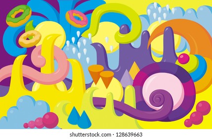 Colorful Background With Organic Forms