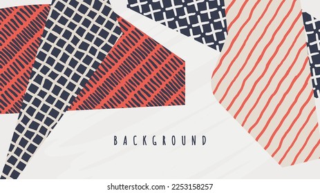 Colorful background with organic shape and abstract doodle