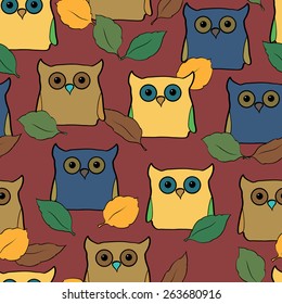 colorful background with owls
