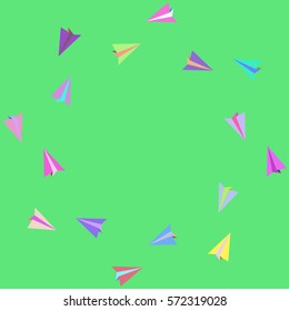 colorful background with paper airplane