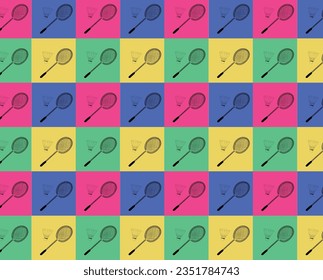 patrón de fondo colorido de badminton
