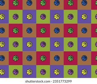 colorful background pattern of basketball
