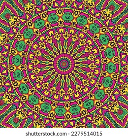 A colorful background with a pattern of flowers and leaves