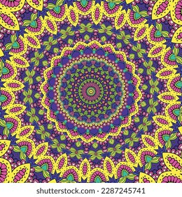 A colorful background with a pattern of flowers and leaves