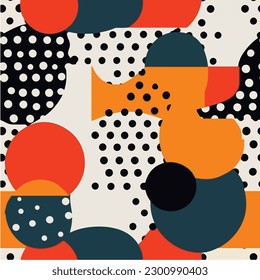 A colorful background with a pattern of shapes and colors. seamless pattern. Abstract textile, geometric flat color. vector illustration. 