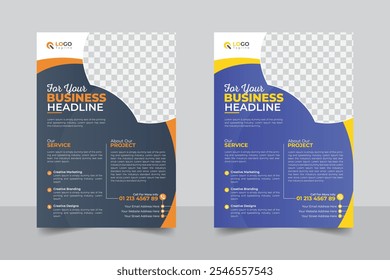 Colorful background poster, flyer in A4, agency poster design template

