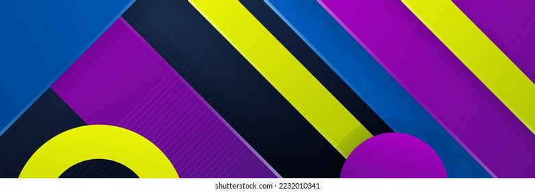 Fondo colorido para el diseño de presentaciones, portada de medios sociales, fondo de tarjeta de visita, amplia plantilla de diseño de banners. Banner web de tecnología colorido con fondo de formas geométricas y colores degradados