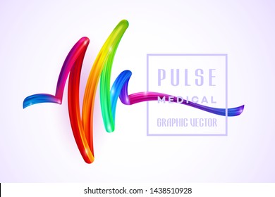 Colorful background, Colorful Pulse Medical on the background of a colorful brushstroke oil or acrylic paint design element