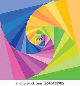 Kleurrijke achtergrond regenboog die roterende spiraal. Stockbeeldmateriaal 