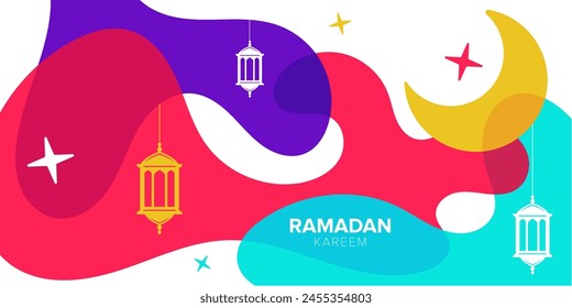 fondo colorido para la colección de Plantilla de ramadán