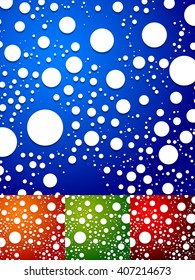 Colorful background with random, scattered circles. Abstract dotted, speckled background.