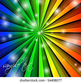 Colorful background with rays, vector