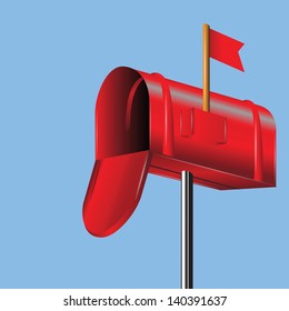 colorful background with red mailbox for your design