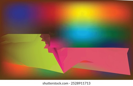 A colorful background with a red and orange background