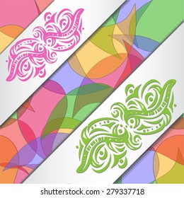 Colorful background with ribbons. 
