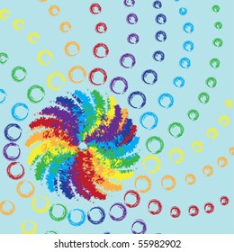 Colorful background with rotate and hoops