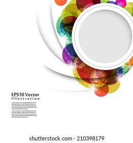 colorful background with round frame at the middle. eps10 vector format