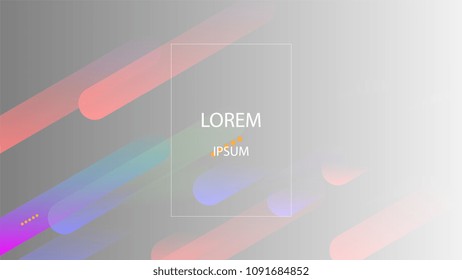 Colorful Background with Simple Fluid Shapes. Holographic Colour Gradient. Cool Abstract Background. Template for Banner, Poster or Flyer Design. Vector Illustration.