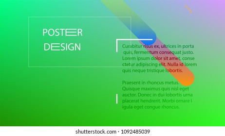 Colorful Background with Simple Fluid Shapes. Holographic Colour Gradient. Cool Abstract Background. Vector Illustration.