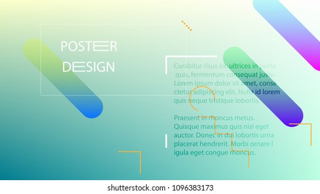 Colorful Background with Simple Fluid Shapes. Holographic Colour Gradient. Modern Abstract Background. Vector Illustration.