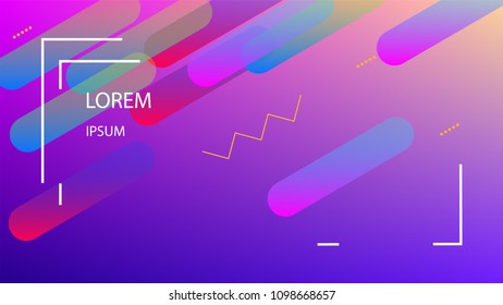 Colorful Background with Simple Fluid Shapes. Holographic Colour Gradient. Trendy Abstract Background. Vector Illustration.